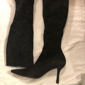 Stuart Weitzman Tall Black Suede Boots